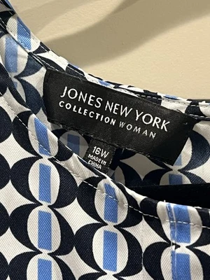 Blusa Jones New York 18W Talla Grande Sin Mangas Concha Carrera Trabajo Informal Usada en Excelente Condición Foto 1 de 4