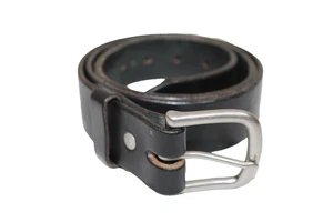 Tanner Goods schwarzer Ledergürtel silberne Schnalle Größe 36 Made in USA Western Rodeo - Bild 1 von 12