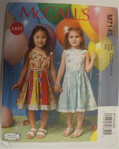 McCalls 7145 Girls Dresses Dress Sewing Pattern Sizes 3-5 - Picture 1 of 2