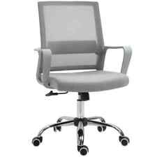Grey Ergonomic Mesh Office Chair with Adjustable Height & Swivel Wheels