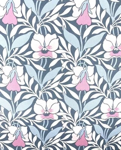Liberty Stoff extra breit Steppunterlage Stiefmütterchenwiese floral Blume rosa grau blau - Bild 1 von 4