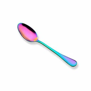 Juego de 4 cucharaditas de acero inoxidable arco iris cucharas de café postre cuchara de té - Imagen 1 de 4