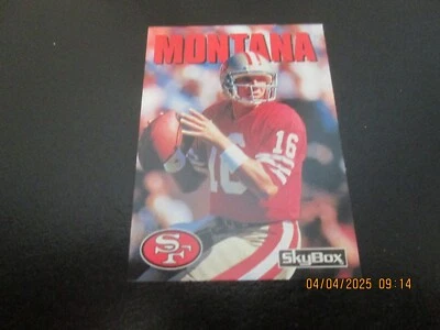 Tarjeta de fútbol americano Joe Montana 49er's 1992 Skybox Impact #227 Foto 1 de 2