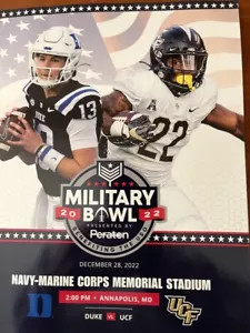 2022 MILITARY BOWL PROGRAM DUKE BLUE DEVILS UCF KNIGHTS NAVY MARINE 108 PG.'S - Picture 1 of 1