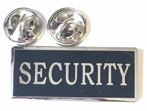 Security Black Enamelled Silver coloured Border enamel lapel pin badge - Picture 1 of 1