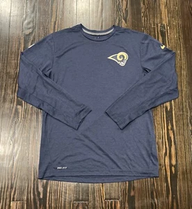 Nike Dri Fit Los Angeles Rams Long Sleeve T Shirt Men’s Medium Blue Polyester - Picture 1 of 4