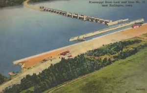 Cerradura y presa del río Mississippi #18 - Burlington, Iowa - lino sin publicar - Imagen 1 de 3