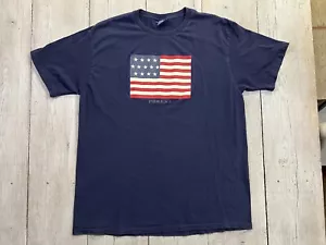 Vintage Polo Sport Ralph Lauren Flagge Grafik T-Shirt Einzelnaht Größe Large - Bild 1 von 6