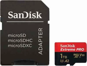 Carte mémoire microSDXC™ SanDisk Extreme PRO 1 To jusqu'à 200 Mo/s lecture avec adaptateur - Photo 1 sur 4