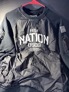 Parish Nation Sweatshirt Mens L Black Pullover Long Sleeves Graphic Crew Neck - Picture 1 of 6