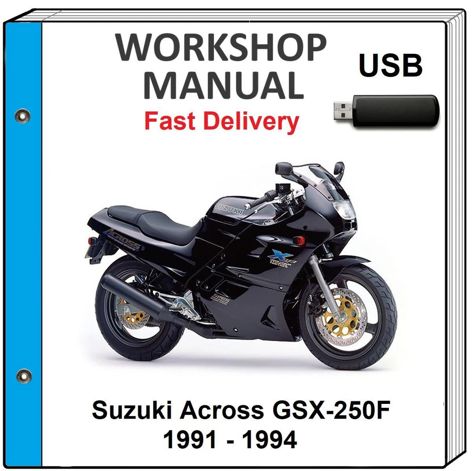 SUZUKI GSX-250F GSX250F 1991 1992 1993 1994 SERVICE REPAIR SHOP MANUAL USB - Image 1 of 1