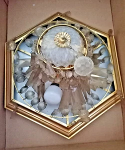 Lampadario Vintage Soffitto Gocce in Cristallo Plafoniera Anni 1970 ORIGINALE - Foto 1 di 7
