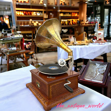 Antique Working Gramophone Vintage Gramophone Player Phonograph Vinyl Recorder