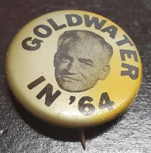 Goldwater in '64 photo campaign pin - Barry Goldwater - gold pin - Picture 1 of 8