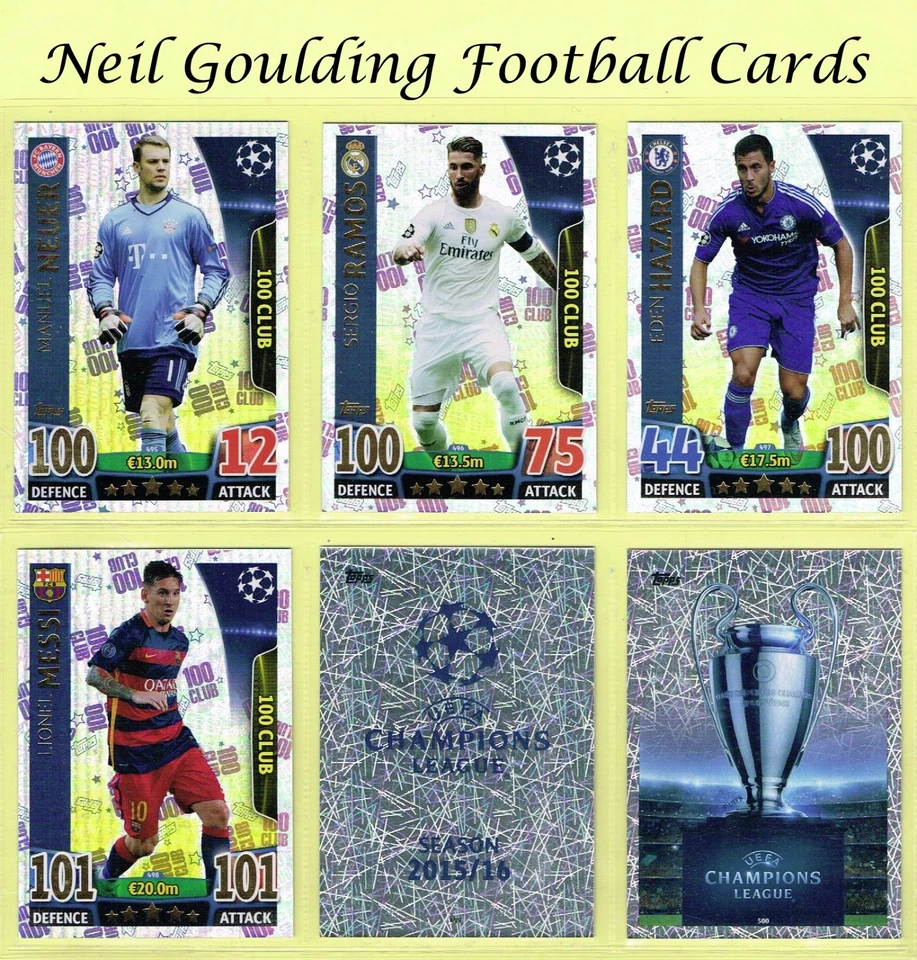 Topps Match Attax 2015-16 ☆ CHAMPIONS LEAGUE - 100 CLUB/TROPHY ☆ Football Cards - Image 1 of 1