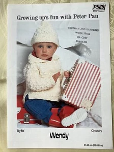 Wendy Peter Pan knitting pattern P589. Jacket and hat, Chunky 20-26". - Picture 1 of 4
