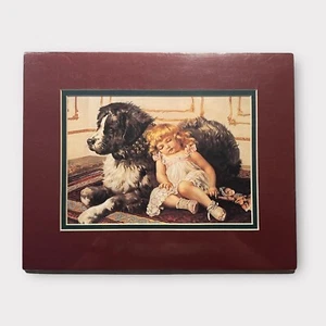 Best Friend - Dog & Little Girl Richard DeWolfe Matted Print- New Sealed 8x10 - Picture 1 of 3