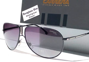 NEW CARRERA GIBSY65 Polished Black UV Protective Grey Gradient Sunglass 0807 WJ - Picture 1 of 18