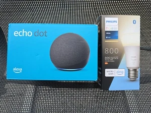 Echo Dot Bluetooth-Lautsprecher u. Philips Hue White NEU Garantie - Bild 1 von 8