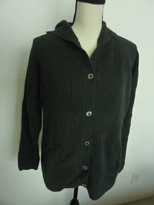 Lauren Ralph Lauren Women’s Cardigan Gray Button Up w/ Hoodie - Picture 1 of 18