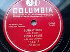 Nicola Paone 78rpm Single 10-inch Columbia Records #15147-F Subway Song 