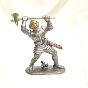 Vintage Jean Höfler Mittelalter Ritter - West Germany - Silber Rüstung mit Axt 2,5"t - Bild 1 von 10