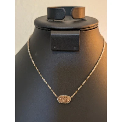 Collar Kendra Scott Elisa Cobre Druzy Tono Oro Rosa 15"-17" Foto 1 de 4