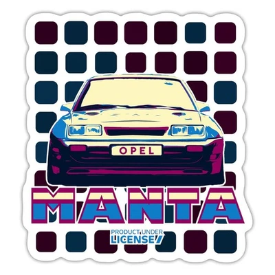 SPREADSHIRT Opel Manta Frontsicht Cooles 80er Design Aufkleber Sticker, max. 10 x 10 cm