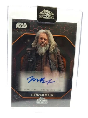 2024 Topps Chrome Black Star Wars Ranzar Malk  AUTO ORANGE FOIL #16/25 Boone Jr - Image 1 of 2