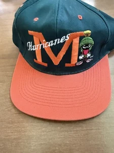 Miami Hurricanes Hat Cap Green Marvin Martian Looney Tunes Snapback Vintage - Picture 1 of 6