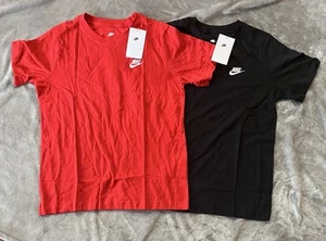 Nike Kid's Sportswear T-Shirt (black & Red ) FZ5177 Size XL - Picture 1 of 2