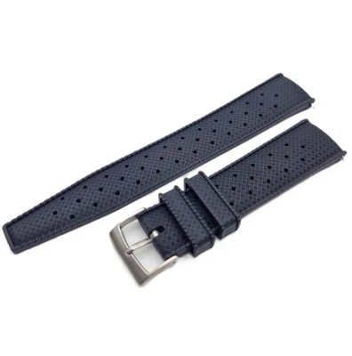 Cinturino stile tropic nero Silicone gomma Sub Diver Vintage 19 21 mm - Photo 1/4