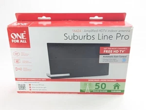 Suburbs Line Pro Amplified Indoor Flat HDTV Antenna with Automatic Gain Control - Picture 1 of 3