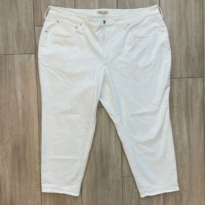 Jean Madewell Curvy Perfect Vintage para mujer 28W blanco tiro alto denim corto Foto 1 de 4