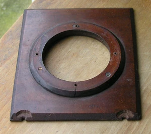 wooden lensboard 4.5" X  5.5"  63mm hole for tp blind shutter used - Picture 1 of 1