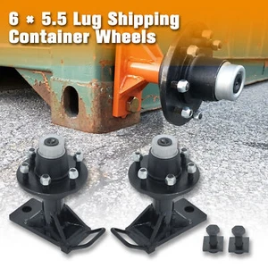 Labwork 6x5.5 Lug Bolt-On Spindle Kit Shipping Container Wheels with Handle - Picture 1 of 15