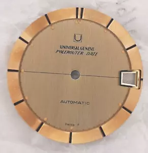 Universal Genève Polerouter Date Microtor dial original tritium rose color NOS - Bild 1 von 7