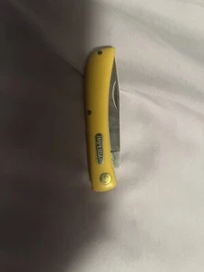 Schrade Imperial Yellow Sodbuster Skinner Blade EDC Folding Pocket Knife NEW - Picture 1 of 8