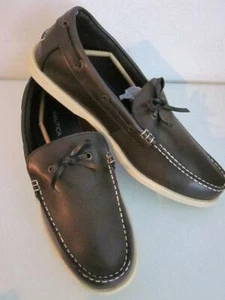 Nautica Men's BROWN Leather Follins Boat Shoe Sz 10 US / 43 EU BRAND NEW in Box - Picture 1 of 8