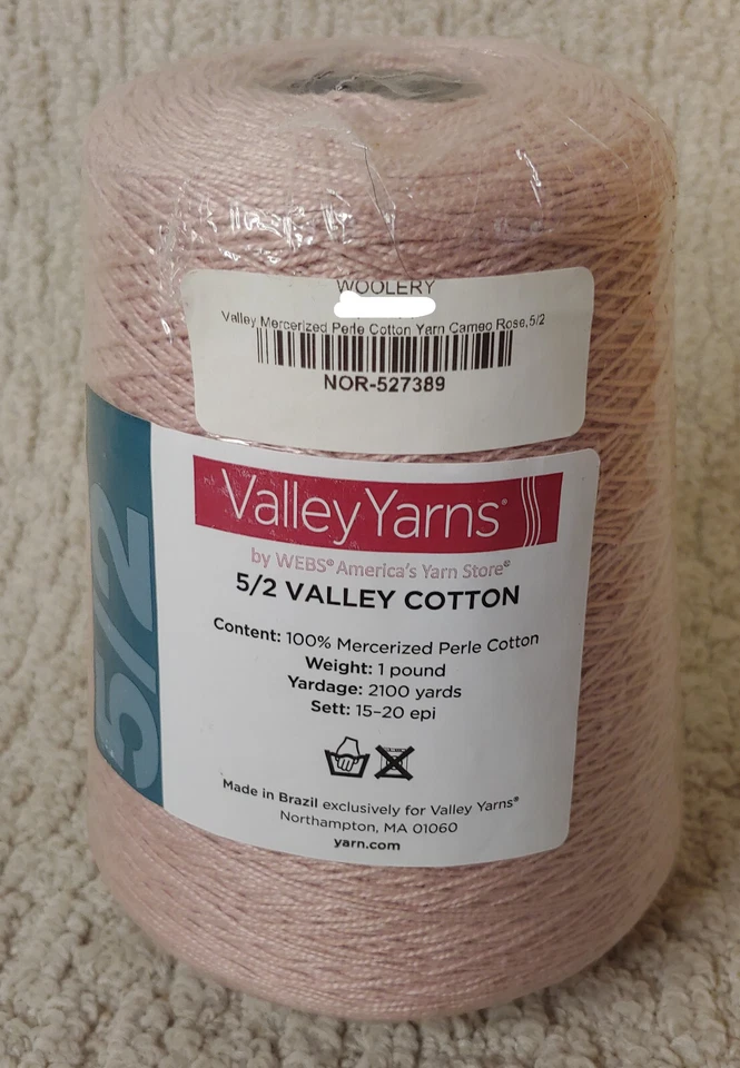 Hilo de algodón perla mercerizada Valley Yarns en cono 5/2 camafeo rosa 2100 yardas 1 lb Foto 1 de 1