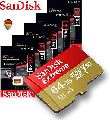 SanDisk Extreme 4K Micro SD Speicherkarte MemoryCard 32GB 64GB 128GB 256GB 512GB • 13.90€