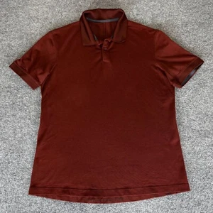 Lululemon Mens Polo Shirt Athletic Fit Moisture Wicking Burgundy Mens Small - Picture 1 of 7