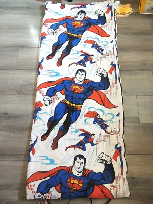 SACO DE DORMIR SUPERMAN NIÑOS JÓVENES AÑOS 70 DE COLECCIÓN EXCELENTE ESTADO ETIQUETAS SUPER HERO CAMPING Foto 1 de 4
