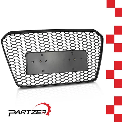 Gloss Black Front Bumper Grille Honeycomb For 2013-2016 Audi A5 S5 B8.5 RS Foto 1 de 4