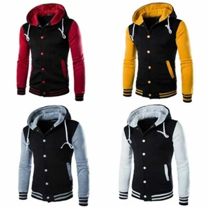 Coat Hoodies Sweater Warm Jacket Slim Hooded Men's Sweatshirt Winter Outwear - Picture 1 of 28