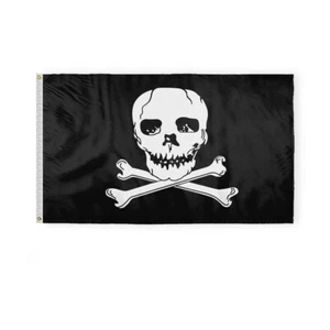 3x5 Jolly Roger Pirate Flag 3' X 5' Skull and Crossbones - NO PATCH - Polyester - Picture 1 of 1