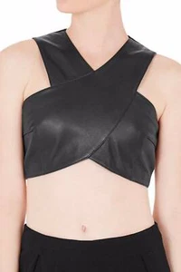 BNWT SASS & BIDE "Hyperbolic Love" Crossover Leather Top - Size XSmall - $550 - Picture 1 of 12