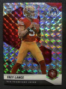 2021 Panini Mosaic Football Rookie Silver Mosaic Prizm 49ers Trey Lance RC - Foto 1 di 5