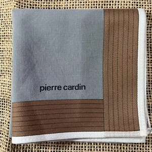 BROWN STRIPED ART CLASSIC GRAY PLAIN HANDKERCHIEF COTTON MEN POCKET SQUARE 17" - Picture 1 of 3