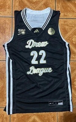 Adidas Drew League 22 Médio Preto Ouro Branco LA Pro Am Verão Raro 2023 50º - Imagem 1 de 4